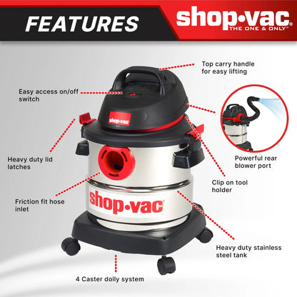 Shop-Vac 5 Gallon 4.5 Peak HP Wet Dry Vacuum