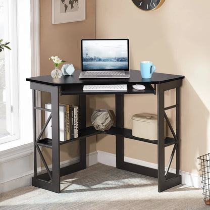 Brown Triangle Corner Desk, Office/Computer/Writing Desk for Student Apartments