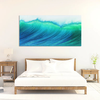 Empire Art Direct Blue Splash Frameless Free Floating Tempered Glass Panel Graphic Wall Art, 72" x 36", Ready to Hang