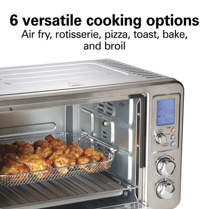 Hamilton Beach Sure-Crisp 6 Slice Countertop Toaster Oven with Sure-Crisp Air Fryer Function, Stainless Steel