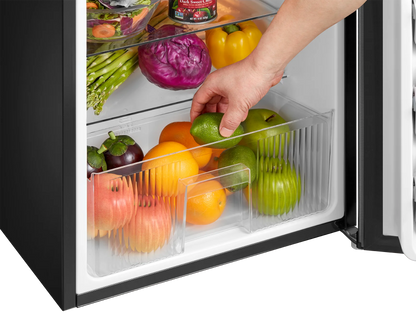Mainstays 3.2 Cu. ft. 2-Door Refrigerator with Freezer, Stainless Steel Look