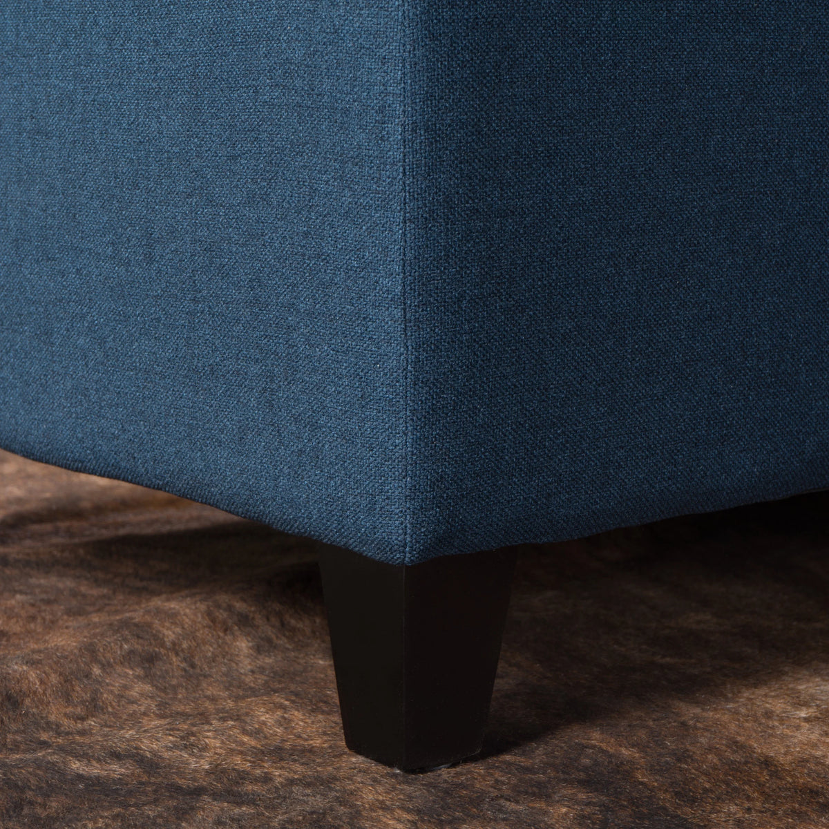 Noble House Hampton Contemporary Fabric Upholstered Storage Ottoman, White and Blue Floral