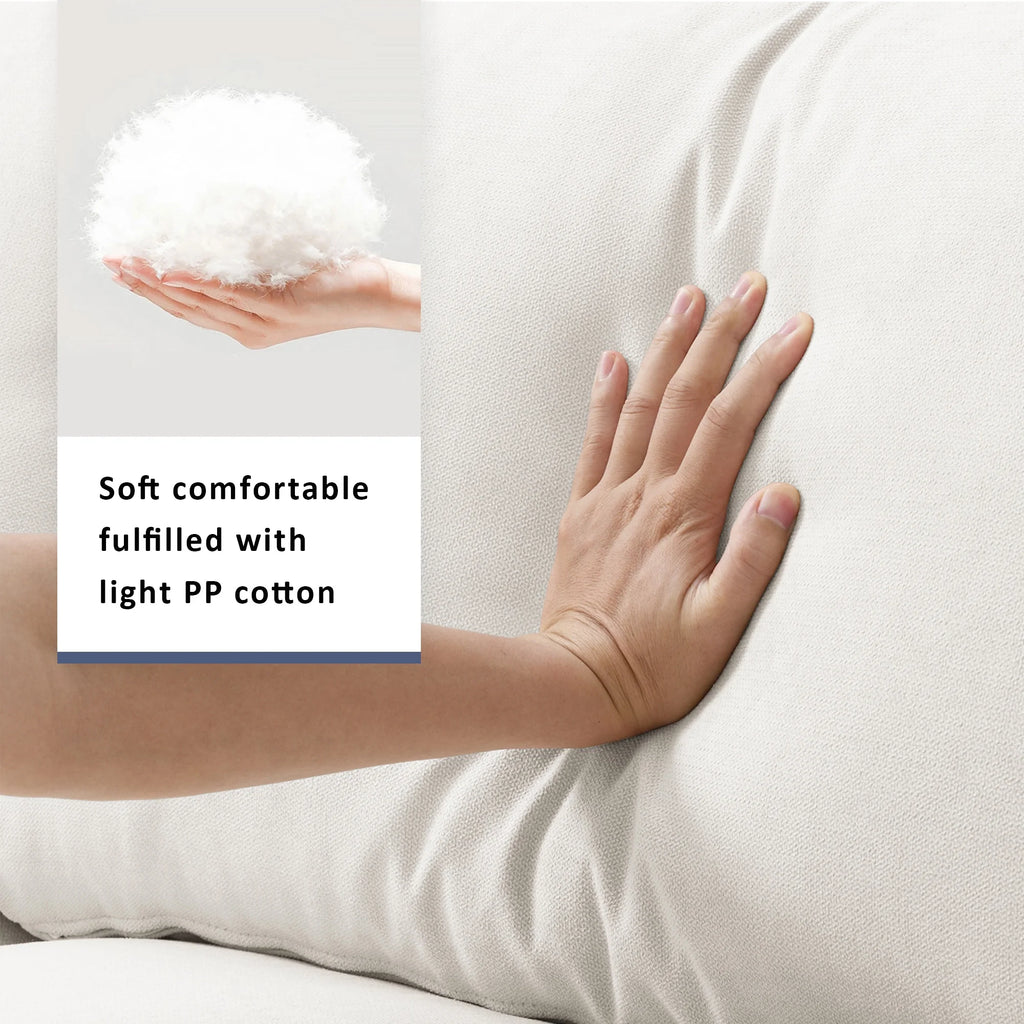 Harper & Bright Designs Modern Sectional Sofa 3 Seat Couch with Ottoman, Upholstered L Shaped Cloud Couch for Small Space Apartment Office, White