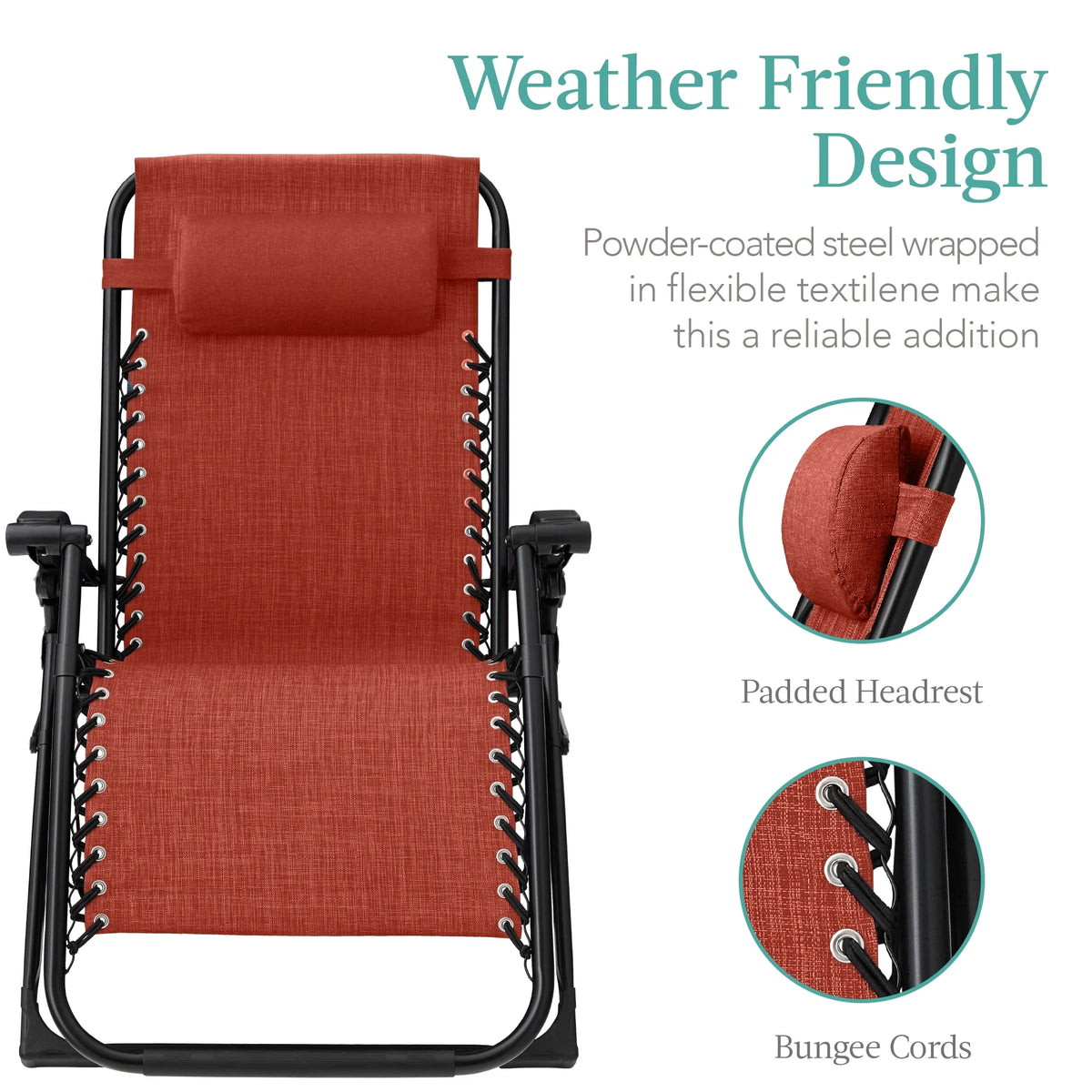Best Choice Products Oversized Zero Gravity Chair, Folding Recliner w/ Removable Cushion, Side Tray - Fossil Gray