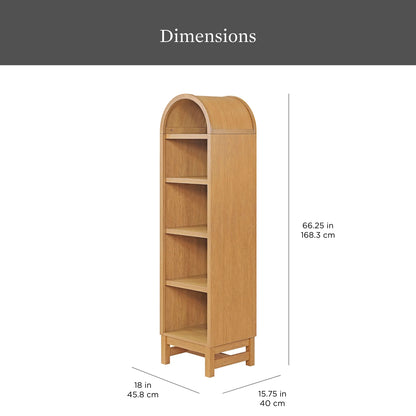 Better Homes & Gardens Juliet Narrow Arch Bookcase, Rich Black and Light Honey