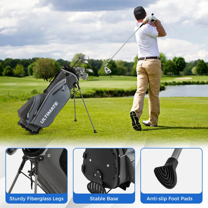Costway Men's Complete Golf Clubs Package Set 10 Pieces Includes Alloy Driver