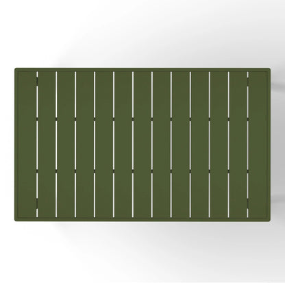 WestinTrends Playa 59" Iron Metal Outdoor Rectangular Patio Dining Table For 6, Olive Green