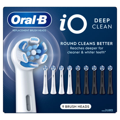 Oral-B iO Deep Clean Replacement Toothbrush Head, 9-count