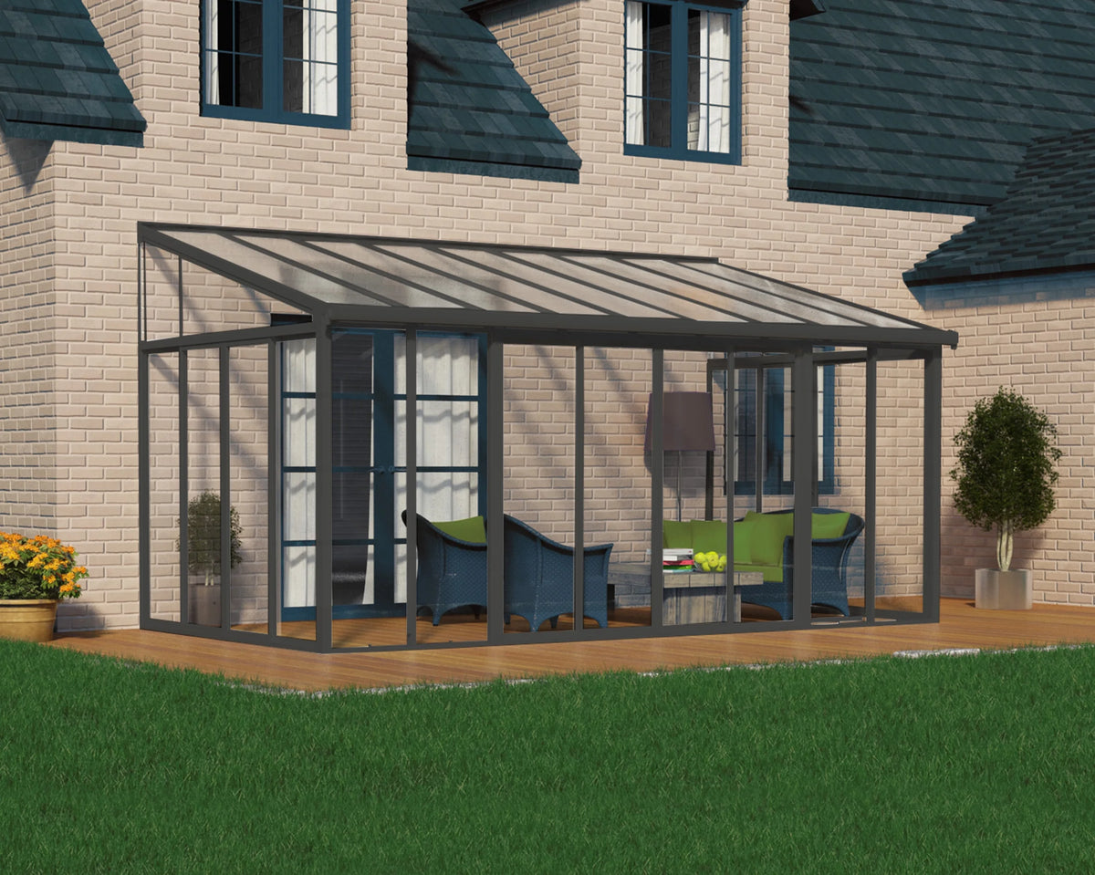 Palram - Canopia SanRemo 10' x 14' Patio Enclosure - Gray/Clear