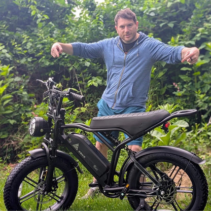 Electric Bike for Adults, 750W Peak 1500W Motor, 20"x4" Fat Tire E Bicycle, Hydraulic Disc Brakes, E Mountain Bike, 48V/15AH UL2849, App Control