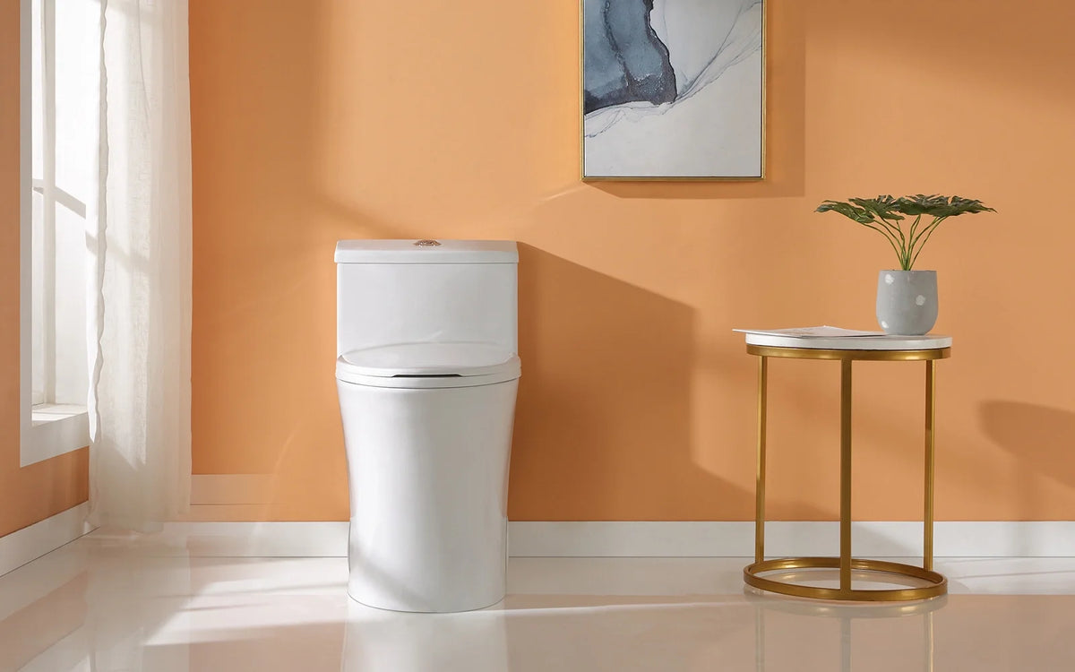 HOROW Compact One Piece Toilet with Comfort Seat ADA Height 17.3" Elongated Dual Flush 0.8/1.28 GPF