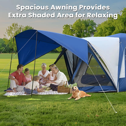 MOPHOTO SUV Tents for Camping 4 People, PU 3000mm Waterproof SUV Tent Attachment Tailgate Tent for Car Jeep Van, Spacious Space 8.2'L x 8.2'W x 7.2'H with 2 Awnings & Double Door