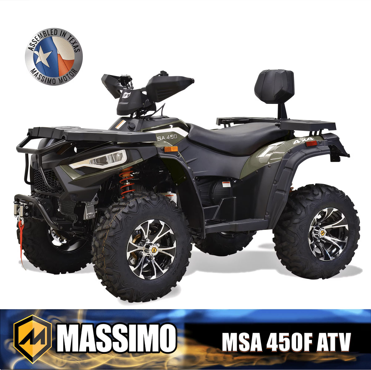 Massimo MSA450F Adult ATV Quad 352cc 25 HP 4 Stroke 4-Wheeler - Sand