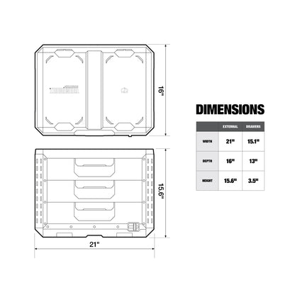 ToughBuilt StackTech 1 Drawer Toolbox, Heavy-Duty Stackable Tools Storage, 50 lb Capacity