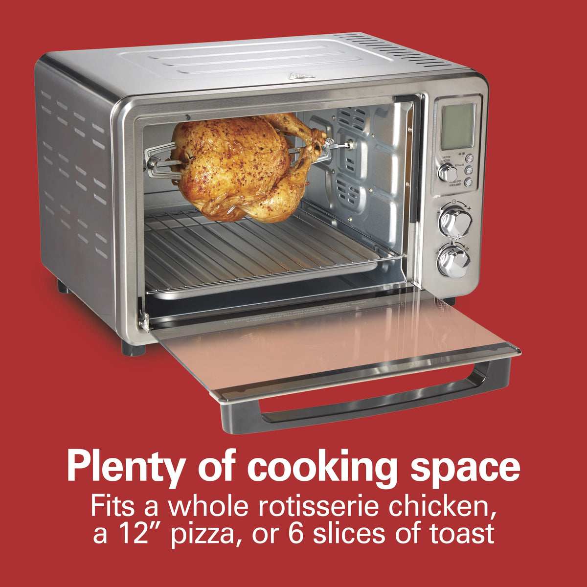 Hamilton Beach Sure-Crisp 6 Slice Countertop Toaster Oven with Sure-Crisp Air Fryer Function, Stainless Steel