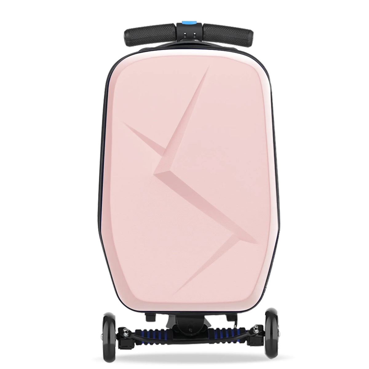 Advwin Scooter Luggage for Kids & Adults, Hardside Ride on Suitcase for Kids Ages 4-15 Multifunctional Lightweight Foldable Carry on Luggage with Wheels Ride on for Children Teenagers, Pink