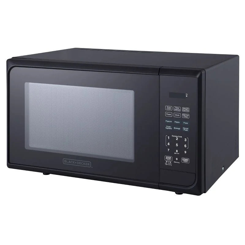 1.1 cu ft 1000W Microwave Oven - Stainless Steel Black: Countertop, Child Lock, 6 One-Touch Settings