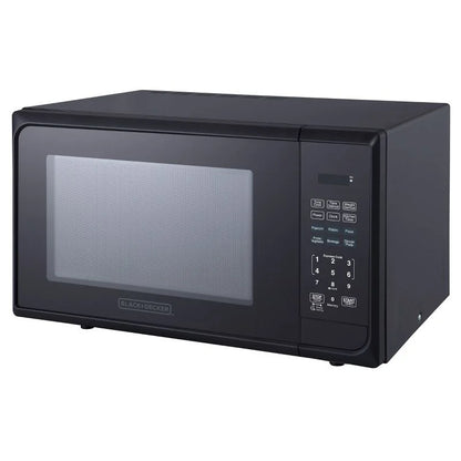 1.1 cu ft 1000W Microwave Oven - Stainless Steel Black: Countertop, Child Lock, 6 One-Touch Settings
