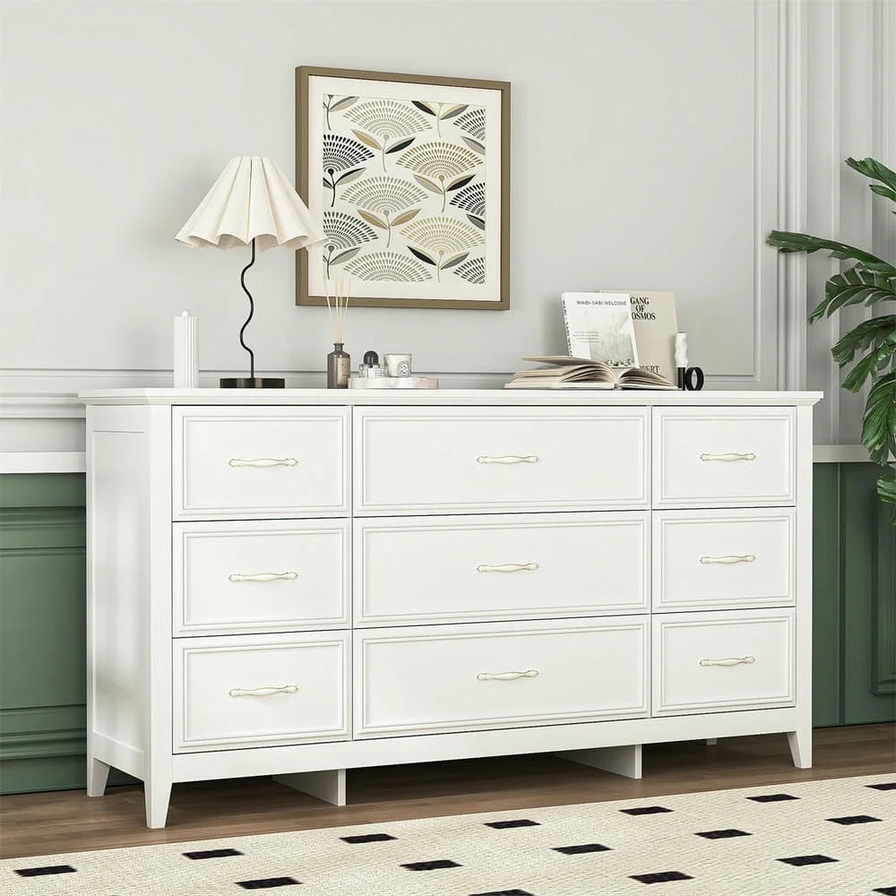 Kadyn Modern 6 Drawer Dresser Wood Cabinet,Dresser for Bedroom, Kitchen Storage Cabinet with Drawers, Chest of Drawers(Black)