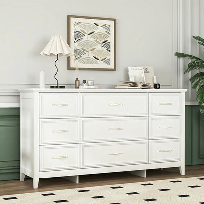 Kadyn Modern 6 Drawer Dresser Wood Cabinet,Dresser for Bedroom, Kitchen Storage Cabinet with Drawers, Chest of Drawers(Black)