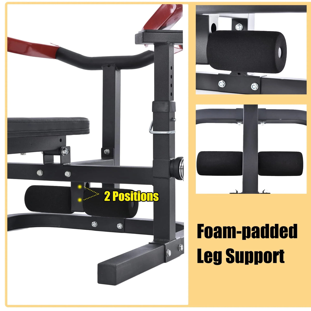 Euroco Weight Bench Press Machine Adjustable Flat Incline Bench for Chest & Arm Ab Workout, Home Gym Equipment