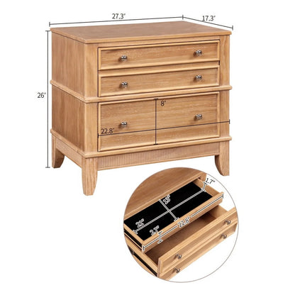 Solid Wood Nightstand with 3 Drawers,Modern End Table Storage Chest Bedside Table Sofa Table Storage Cabinet for Living Room,Bedroom