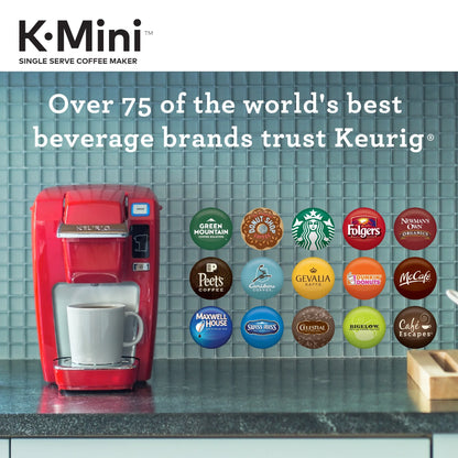 Keurig K-Mini K15 Single-Serve K-Cup Pod Coffee Maker, Chili Red