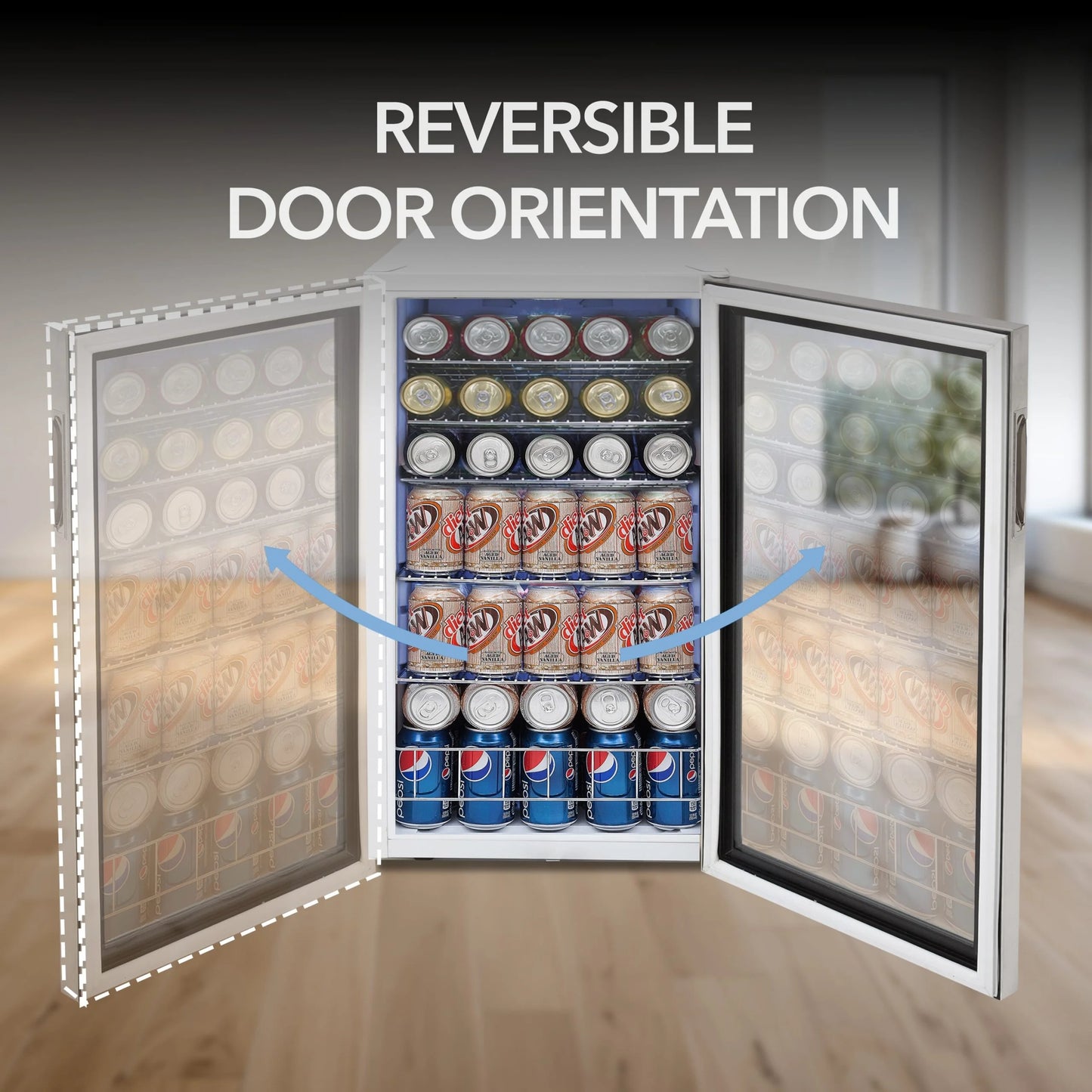 Whynter 3.3 Cubic Foot Beverage Center Fridge with Lock Stainless Steel