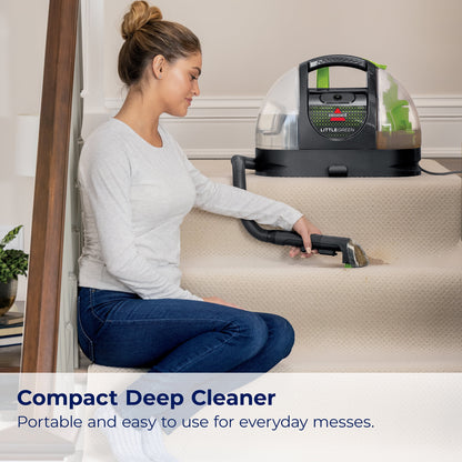 BISSELL Little Green Portable Deep Cleaner, for Carpet, Upholstery, and Auto, Lightweight, Strong Suction, Large Tank Capacity, 3369, Green