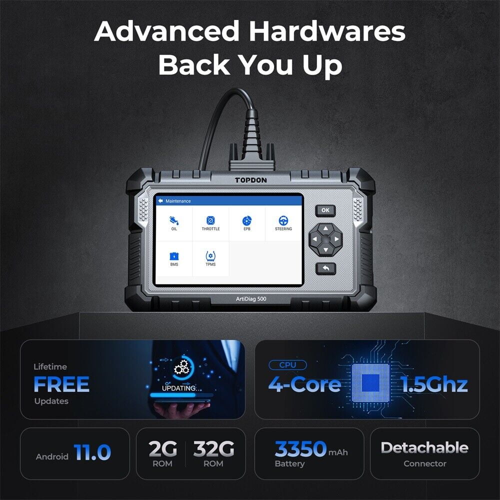 OBD2 Scanner TOPDON ArtiDiag500 Car Diagnostic Scanner Engine ABS SRS Transmission CAN Diagnostic Full OBD2 Test