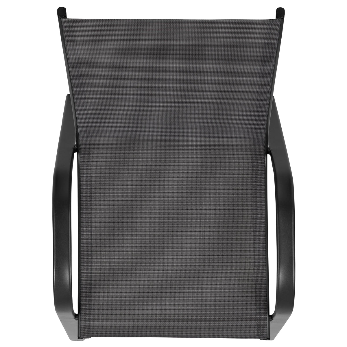 Emma + Oliver 4 Pack Gray Outdoor Stack Chair with Flex Comfort Material - Patio Stack Chair