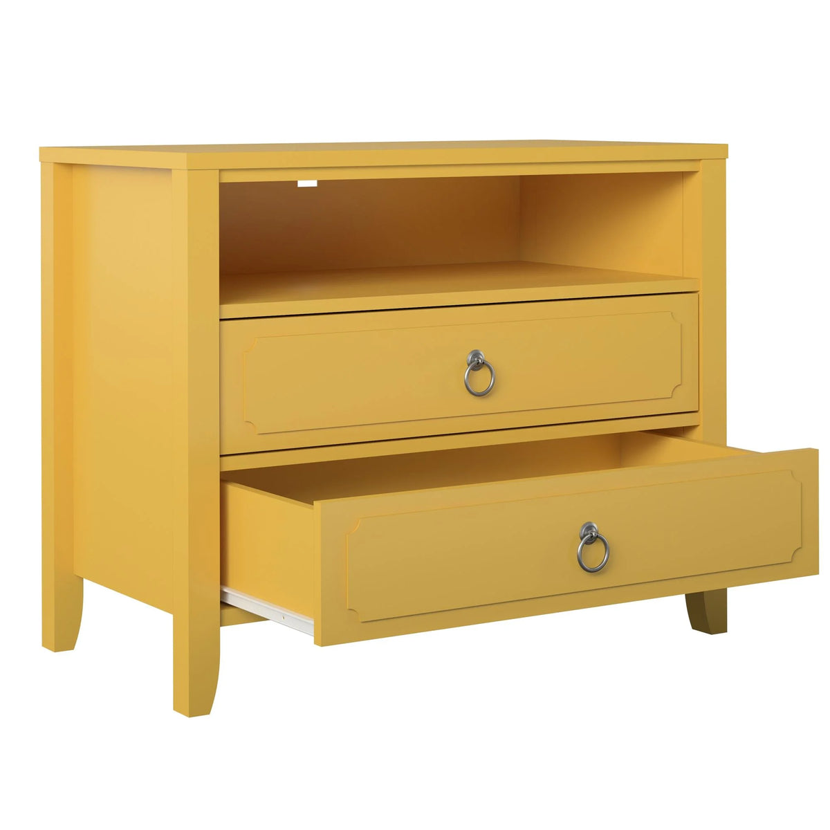 Her Majesty 2 Drawer Nightstand, Mustard Yellow