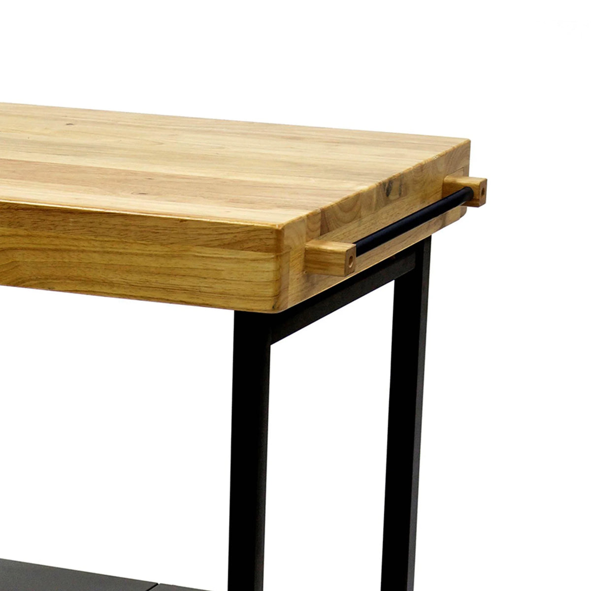 Origami Foldable Wheeled Portable Solid Wood Top Kitchen Island Bar Cart