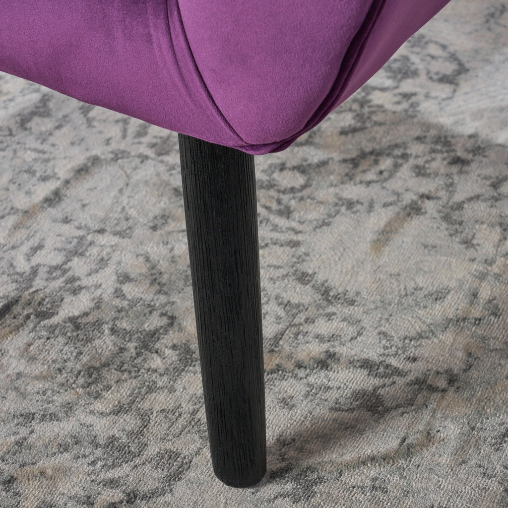 Noble House Simon Velvet Wingback Chair, Purple