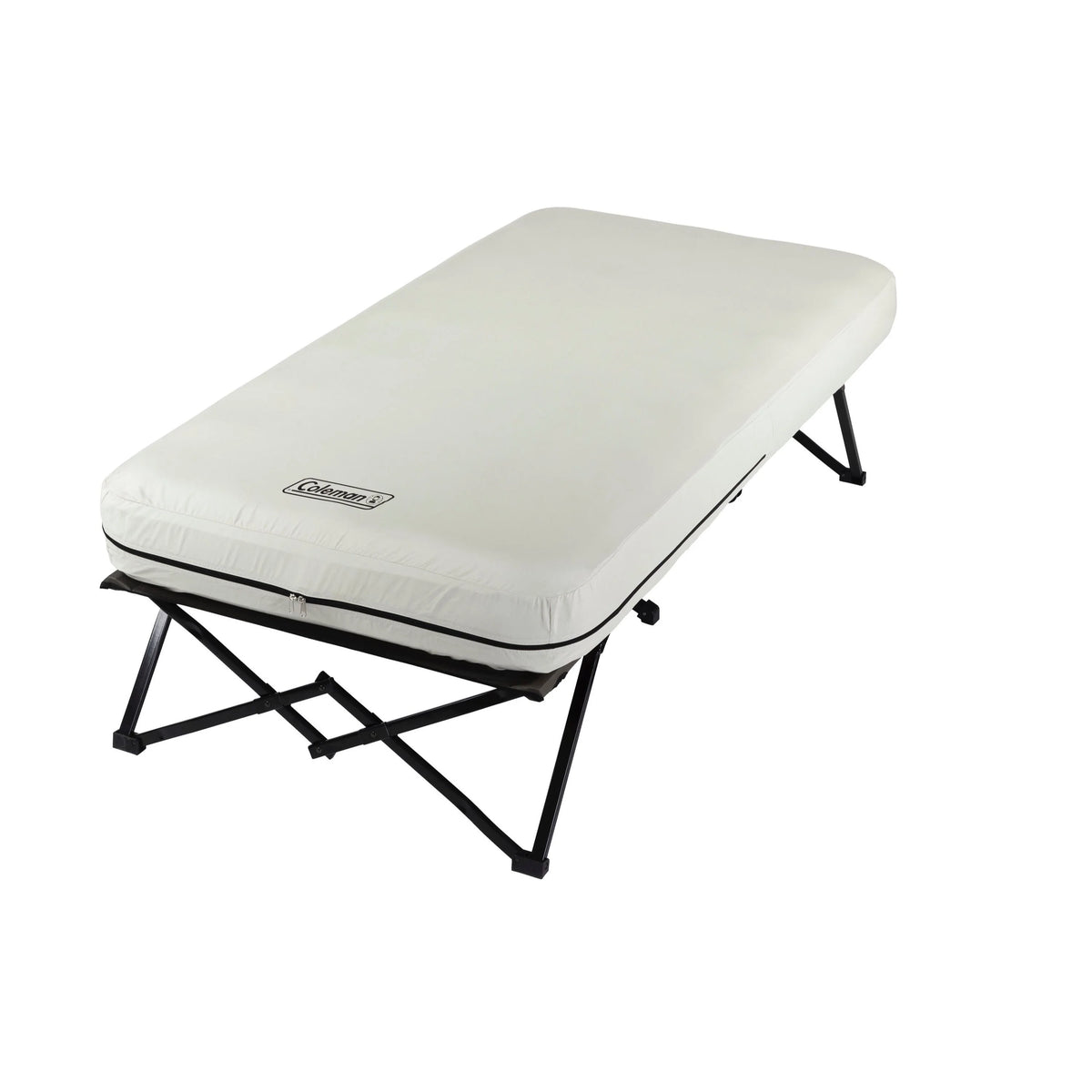 Coleman Cot and Thick Queen Air Mattress Combo Side Tables, Pump Included