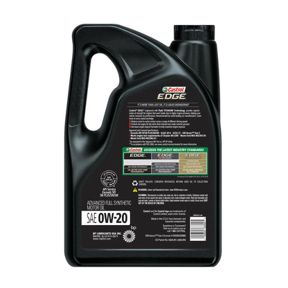 Castrol EDGE 0W-20 Advanced Full Synthetic Motor Oil, 5 Quarts, Case of 3