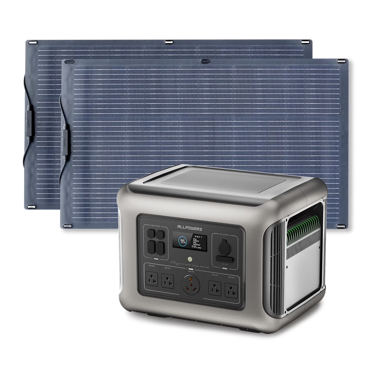 ALLPOWERS R2500 2016Wh Portable Solar Generator Kit with 100W Monocrystalline Flexible Solar Panel