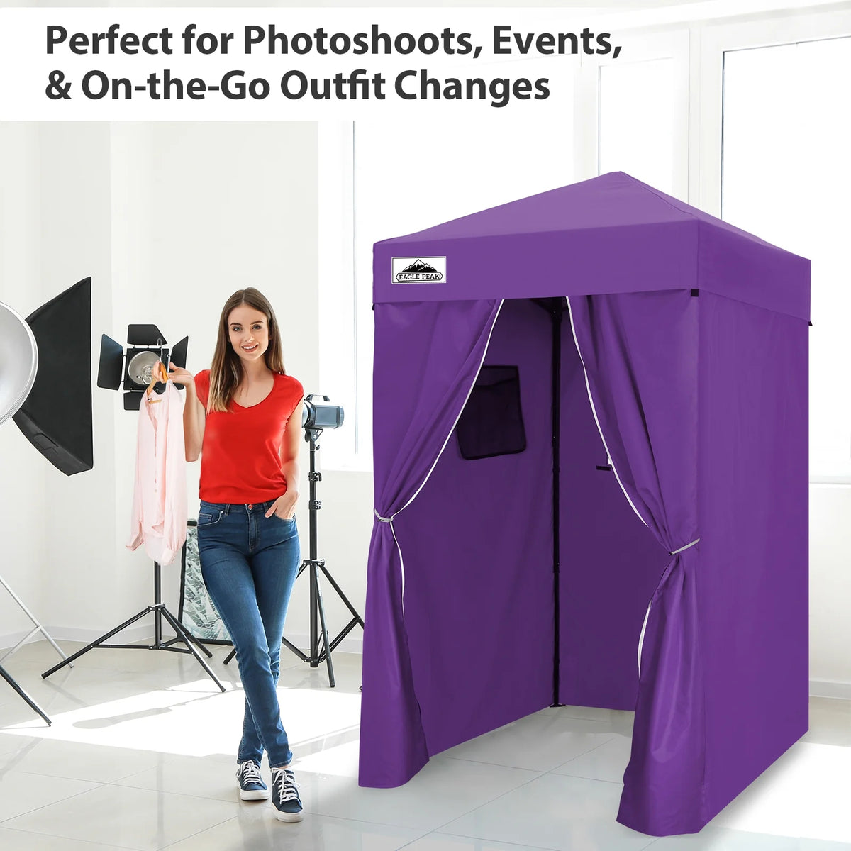 EAGLE PEAK Flex Ultra Compact 4 ft x 4 ft Pop-up Changing Room Canopy, Portable Privacy Cabana