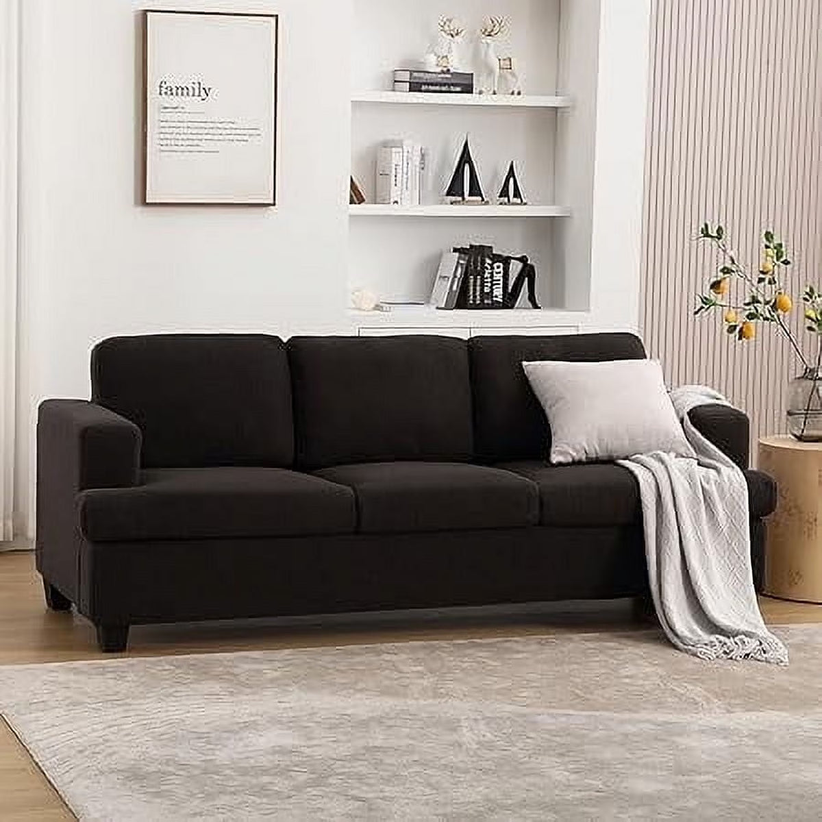 Techmilly Sofa,Comfort Modern Sofa,Extra Deep Seat,3 Seater,Living Room Apartment Lounge Sofa, Corduroy