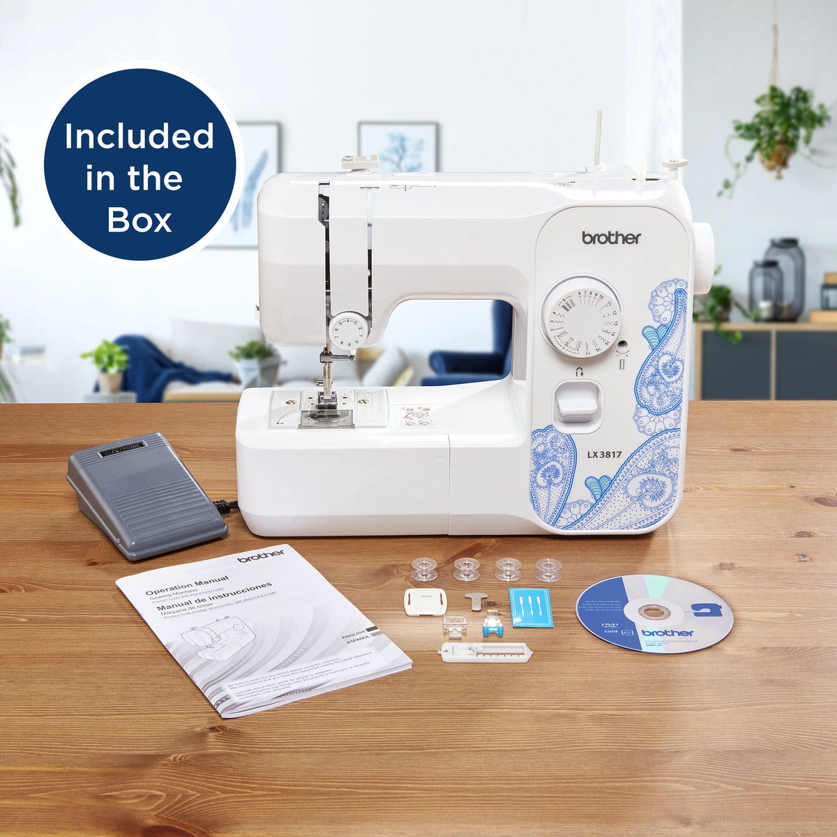 Brother LX3817- Beginner Sewing Machine, 17 Stiches