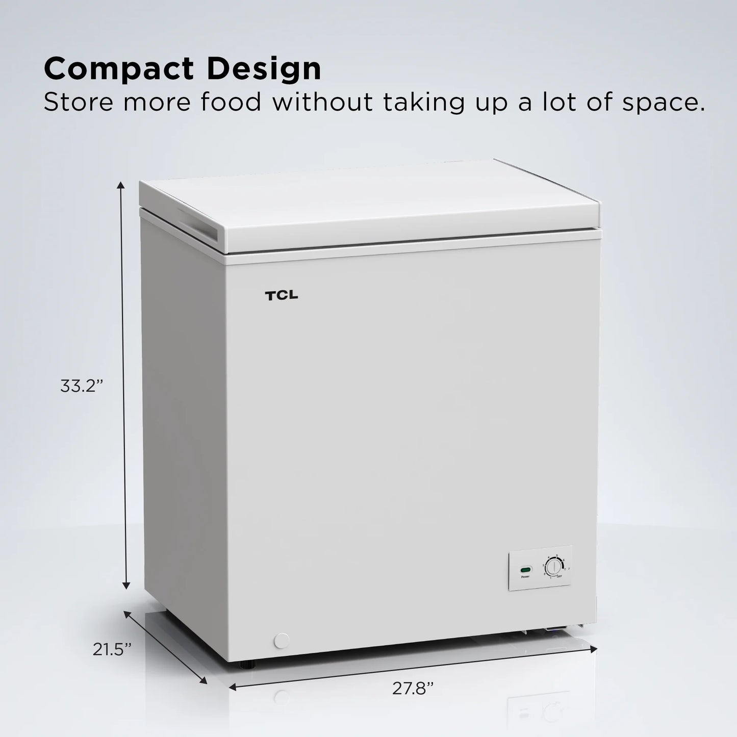 TCL 5.0 Cu. Ft. Chest Freezer, White, Garage Ready, CF053W