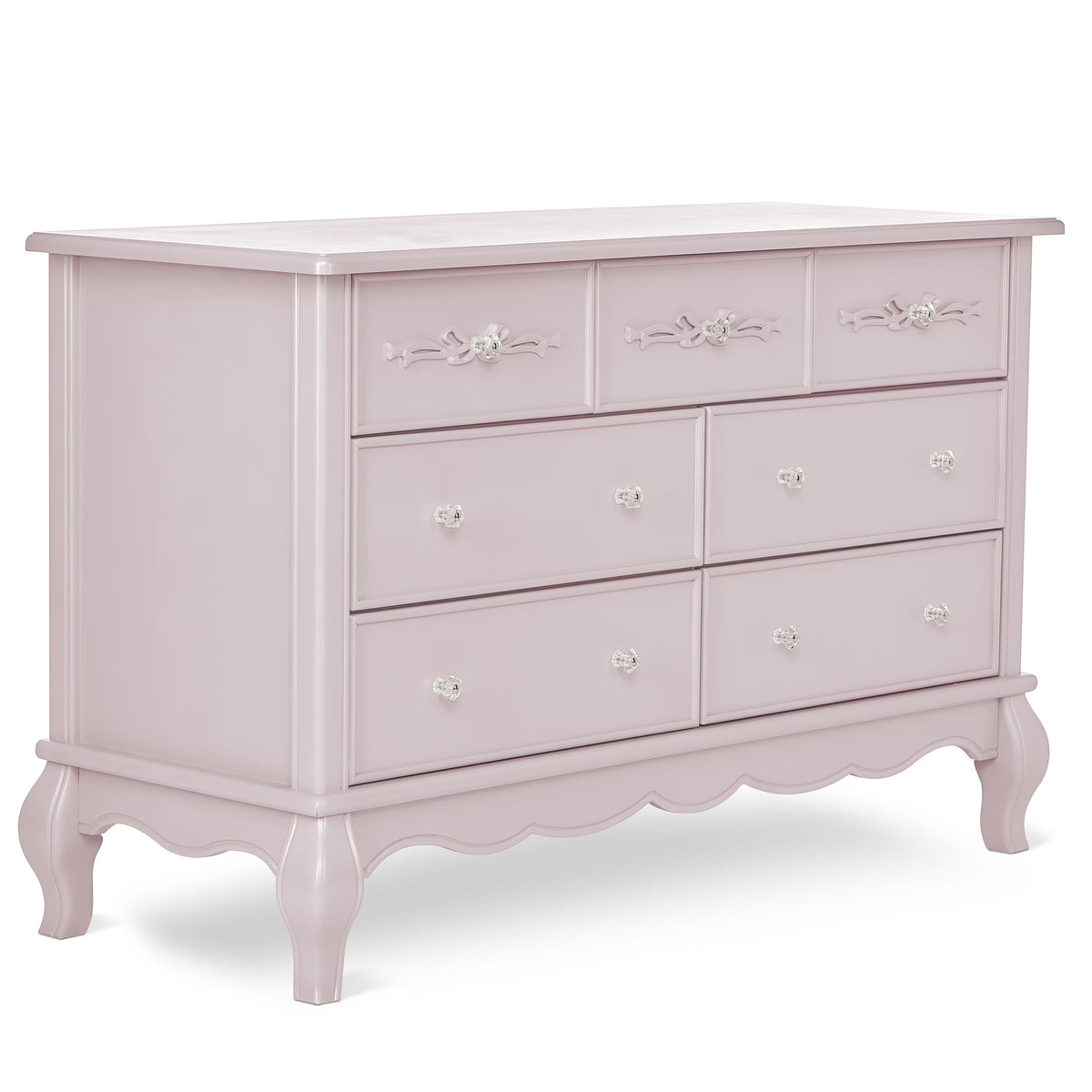 Evolur Aurora 7-Drawer Double Dresser in Ivory Lace, Spacious Drawers