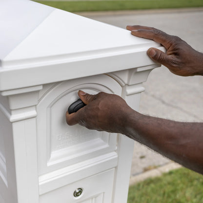 Step2 Atherton Reserve White Lockable Package Storage Mailbox, Plastic