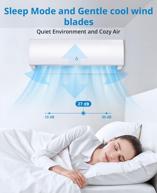 12000BTU Mini Split AC/Heating System, 19 SEER 230V Split AC Unit Cools Up to 750 Sq. Ft, Wifi Enabled Mini Split Heating and Cooling Compatible with Alexa, Installation Kit