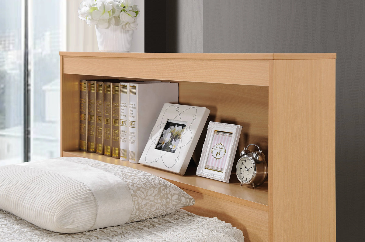 Hodedah Twin-Size Captain Bed with 3-Drawers and Headboard in White