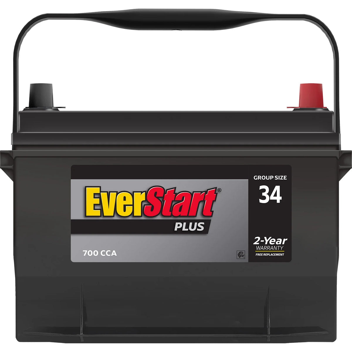 EverStart Plus Lead Acid Automotive Battery, Group Size 34 12 Volt, 700 CCA 120RC