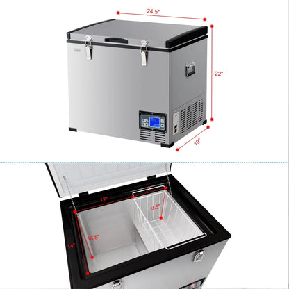 Costway 63-Quart Portable Electric Car Cooler Refrigerator / Freezer Compressor for RVs Camping
