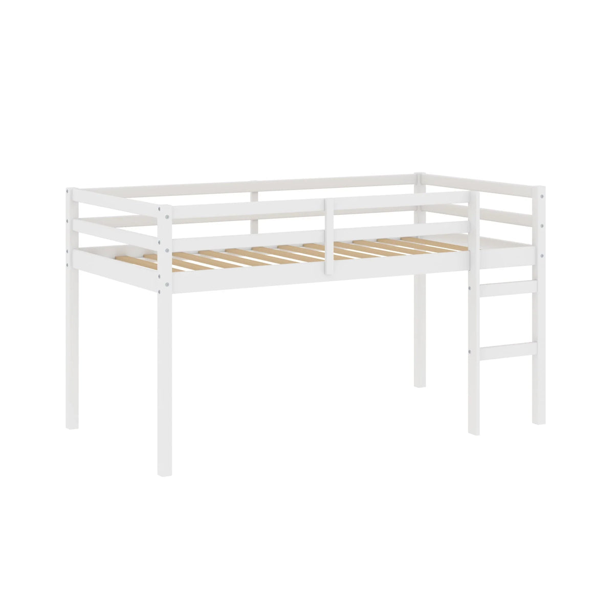 Hillsdale Campbell Wood Twin Junior Loft Bunk Bed, White