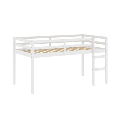 Hillsdale Campbell Wood Twin Junior Loft Bunk Bed, White