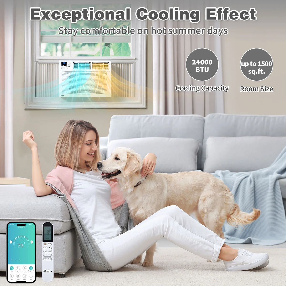 Ktaxon WiFi Enabled 8000 BTU Heat And Cool Window Air Conditioner With Wifi Controls